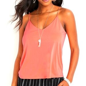 Maurices Coral Pink Solid Swing V-neck Cami size L